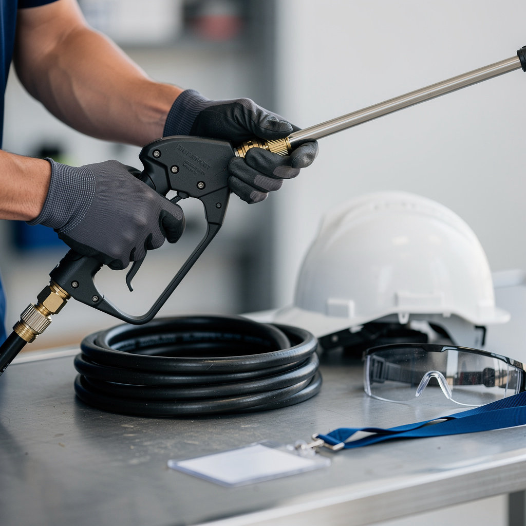 Charlotte Pressure Pros certified technician reviewing safety protocols for eco-friendly pressure washing in Charlotte NC