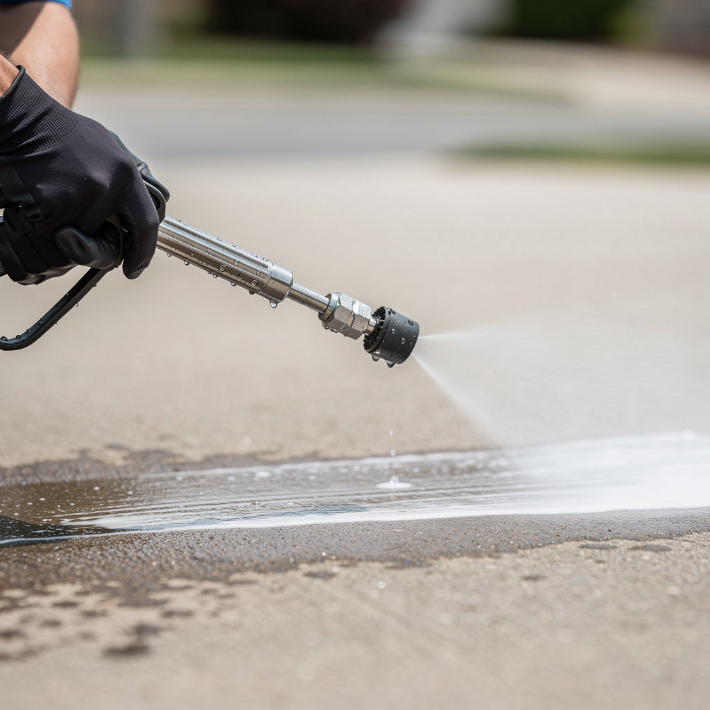 Charlotte Pressure Pros licensed technician performing eco-friendly pressure washing on a Charlotte home